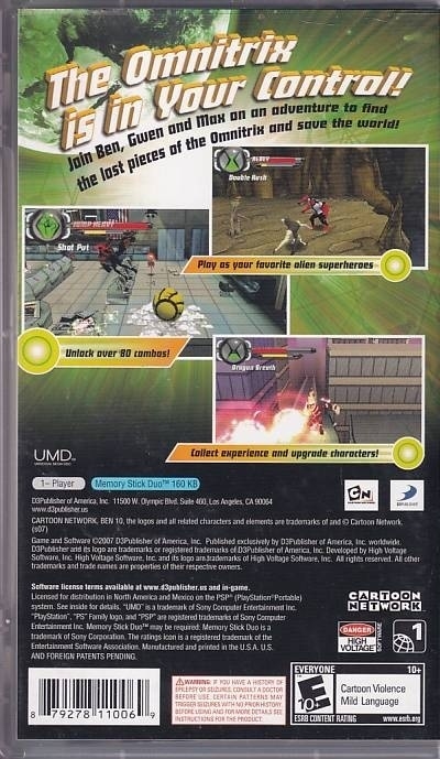 Ben 10 Protector of Earth - PSP game (A Grade) (Used)
